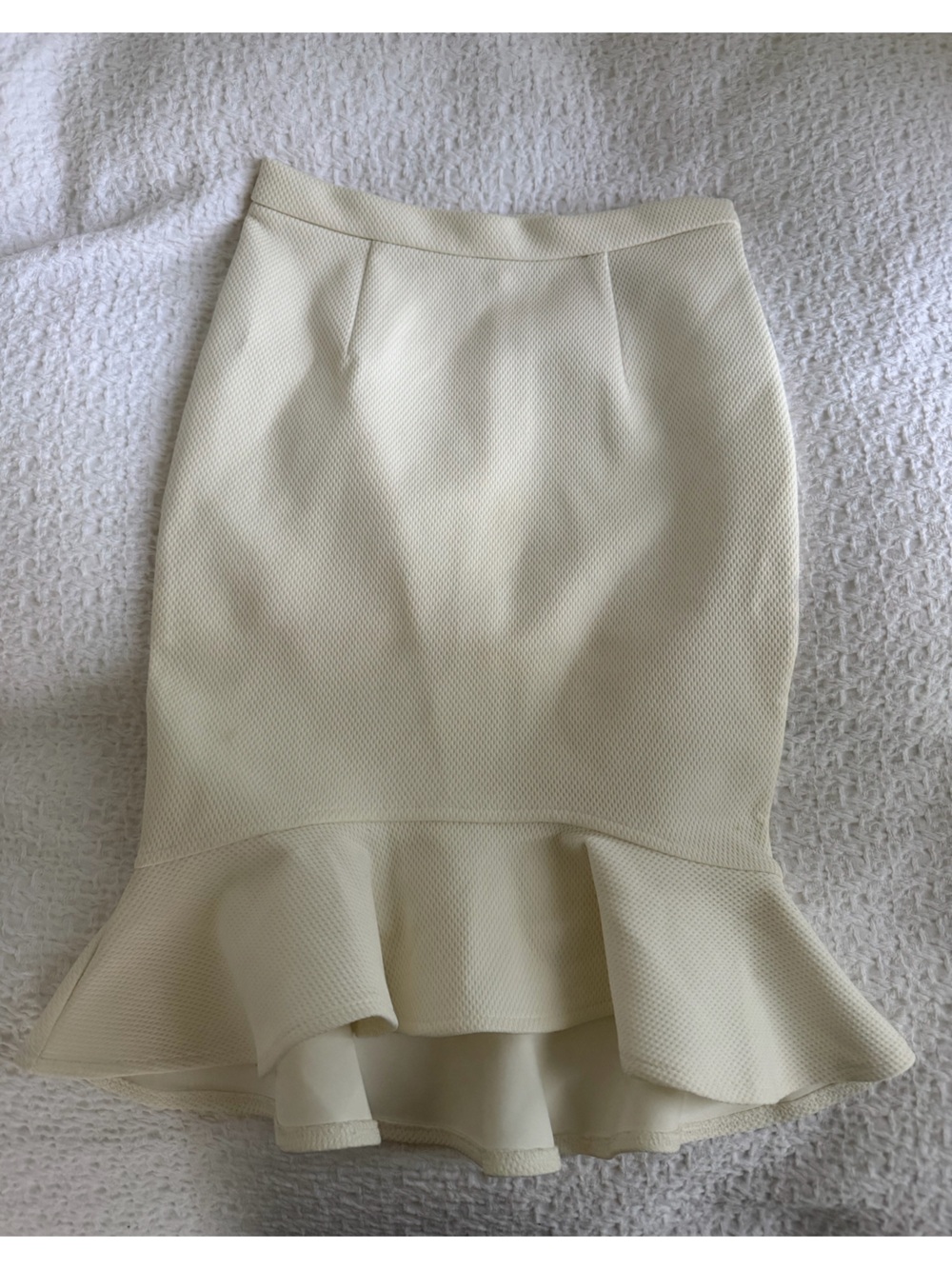 H&M Cream Peplum Midi Skirt Size 2